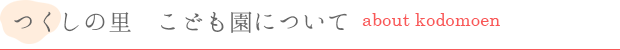 つくしの里　こども園について